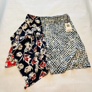 Ivanka Trump Women’s Red White Blue Floral Asymmetrical Skirt 10 Lined NWT A0125